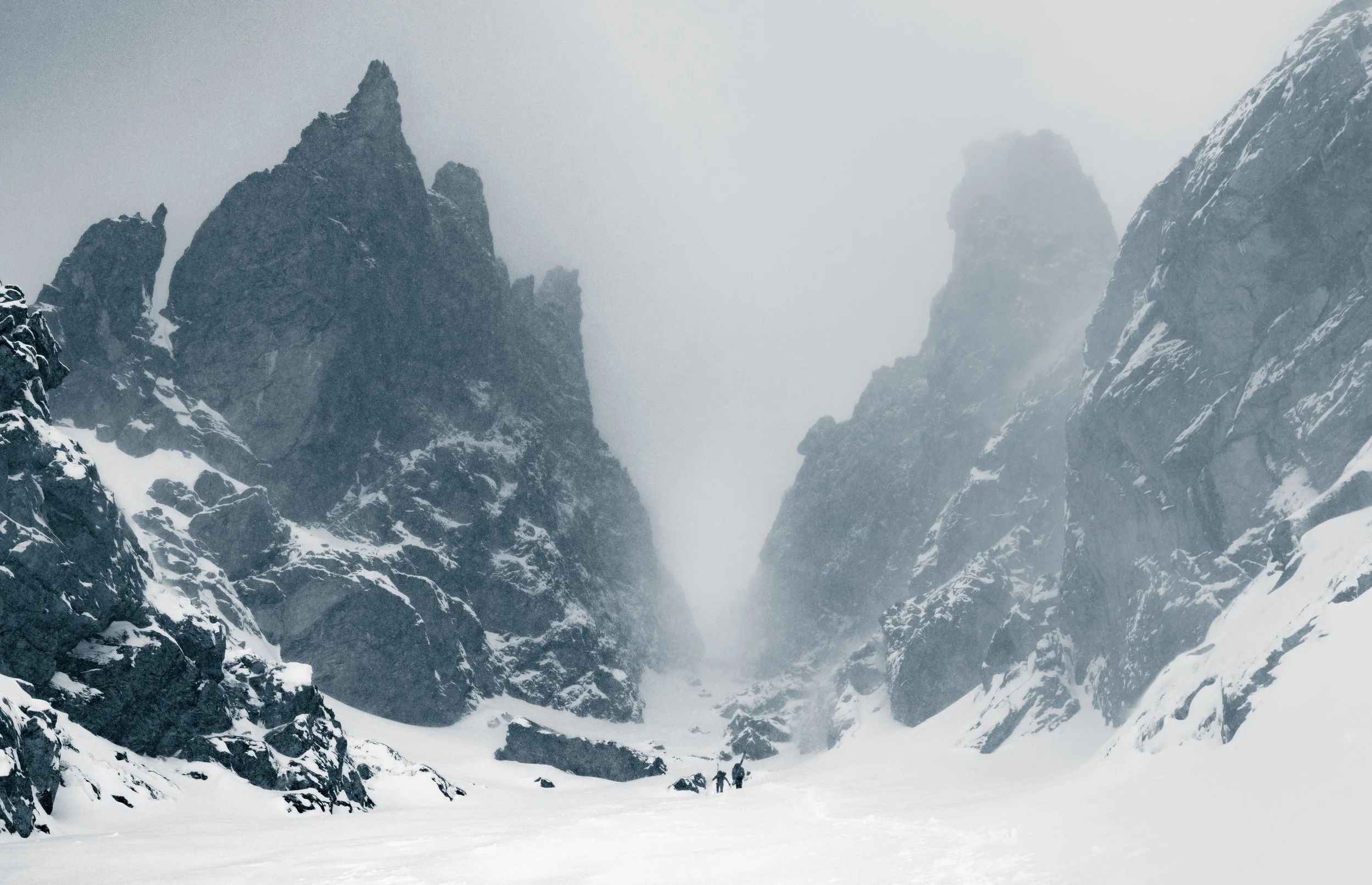 Climbing the couloir