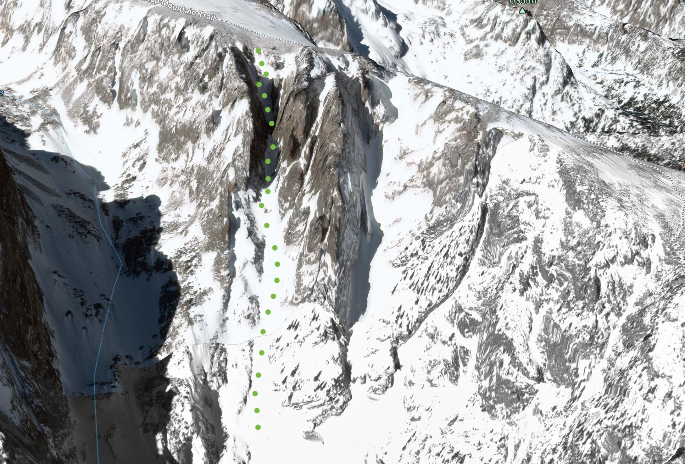 Dead Elk Couloir overview
