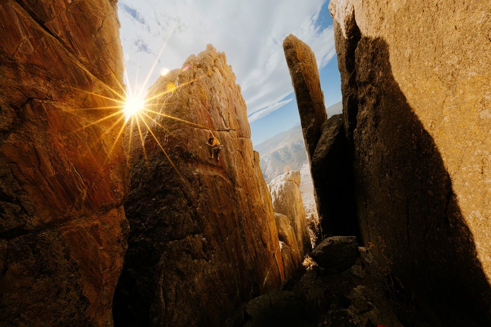 Rock climbing photography