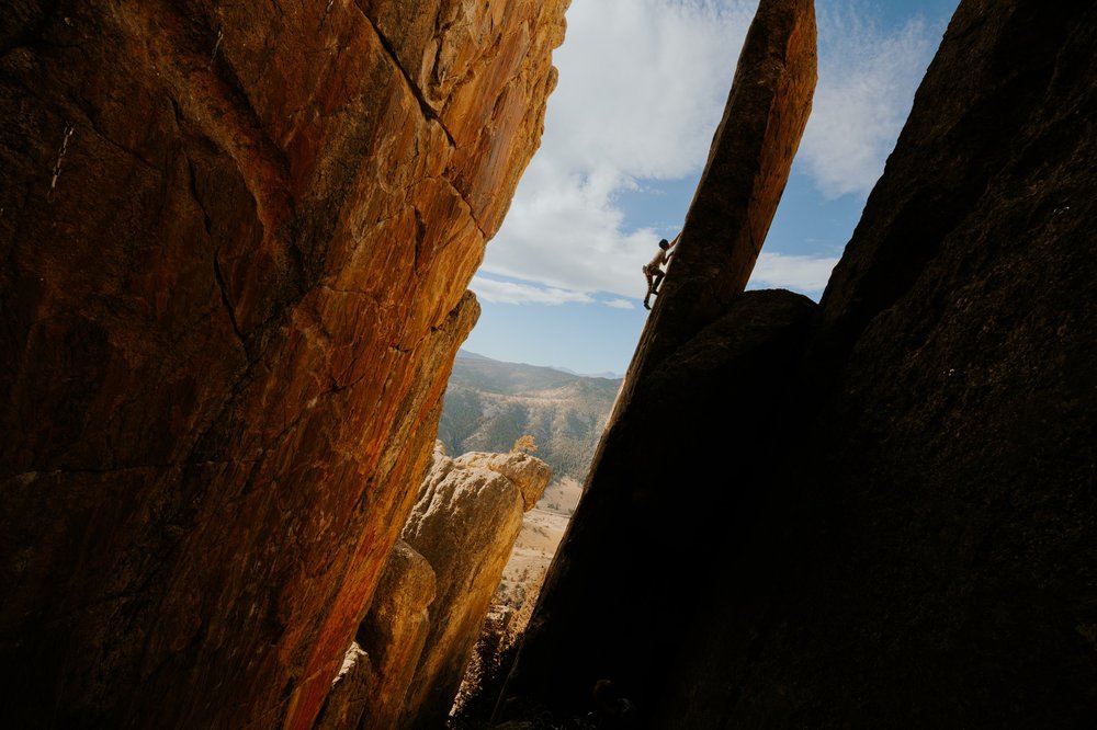 Rock climbing photography